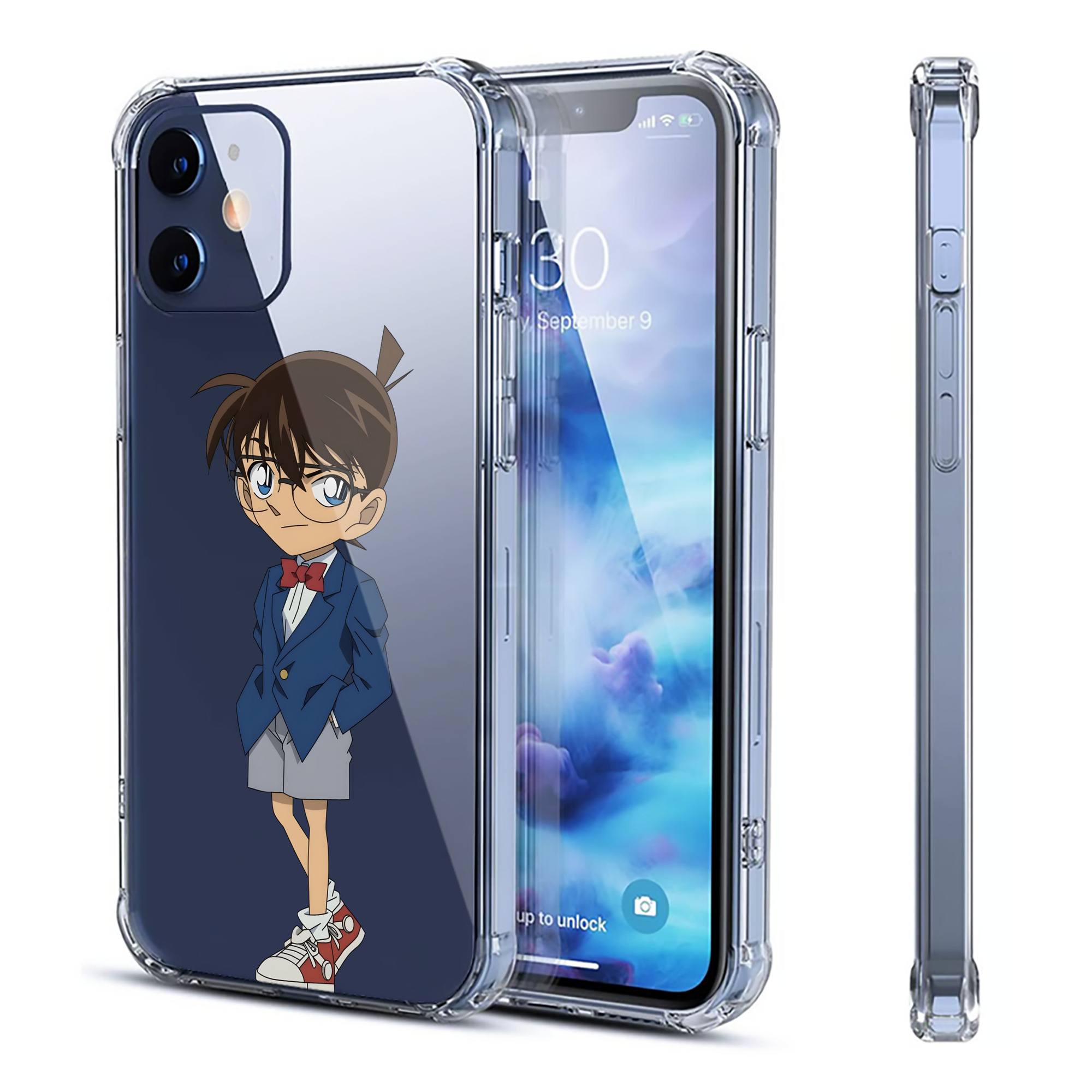 （画像用） 名探偵コナン 江戸川 コナン Detective Conan Conan Edogawa 【iPhone 12シリーズ対応】透明スマホケース（クリアソフトケース）